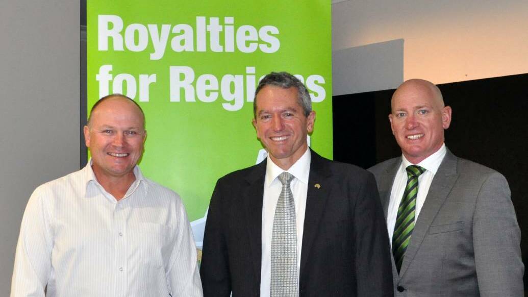 South West upper house MP Colin Holt, Warren-Blackwood MP Terry Redman and Nationals WA state president Colin de Grussa at the state convention in Margaret River.