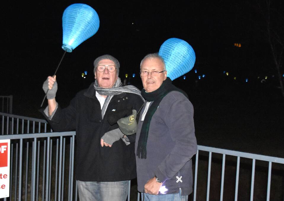 Raising awareness: Pete Neale and David Barrett about to head off with the walkers behind them.
Photos: Lee Steinbacher