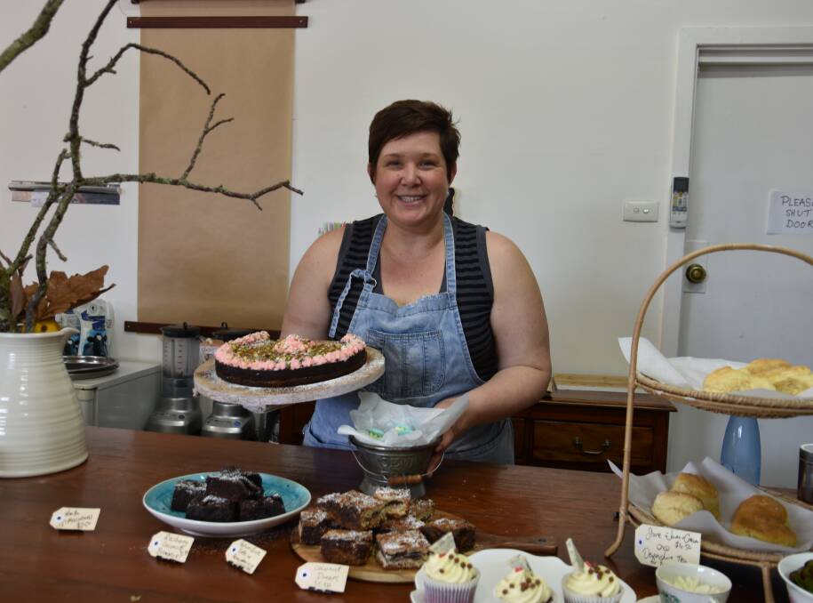 Tasty treats: Lady Marmalade proprietor Lynlee Rutten displays some of the delightful home-baked cakes and slices. Photo: Lee Steinbacher