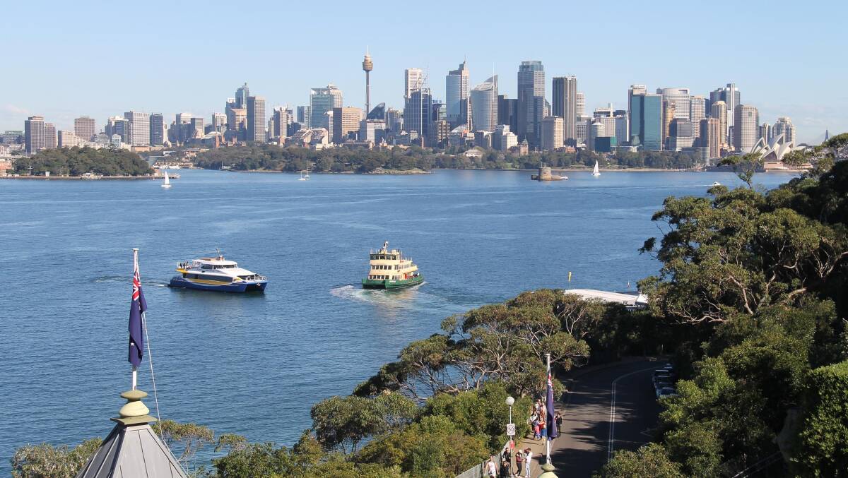 The top address in town … looking from Taronga Park to the
harbour and the city.
