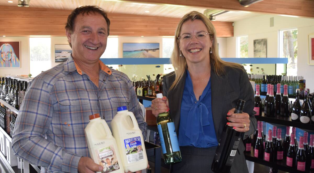 Fishbone Wines owner Kevin Sorgiovanni and Vasse MP Libby Mettam discuss the benefits of the WA Worth Sharing website promoting WA agri businesses overseas.