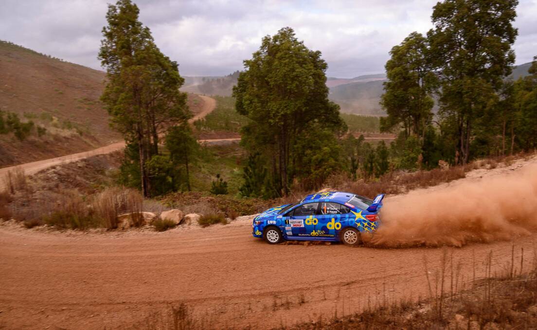Tearing it up: Molly Taylor and Bill Hayes won the action-packed Make Smoking History Forest Rally in Nannup last weekend. Photo: CMR Photographic.