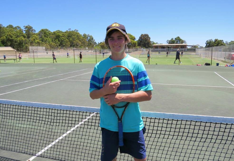 Game return: Bunbury Catholic College student Scott Tuia started playing tennis when he was 6, and is also a keen football player. Photo: Matthew Lau