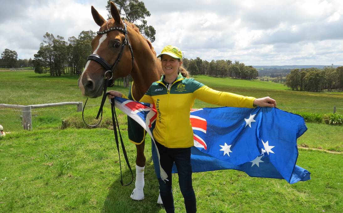 Proud: Para-equestrian rider Sharon Jarvis is delighted to have represented Australia at the 2016 Summer Paralympic Games with her horse Ceasy. She is pictured here with Lord Larmarque. Photo: Matthew Lau