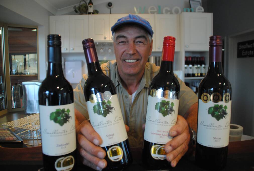Award: John Small with some of his winning wines, which are competing on a national and international level.