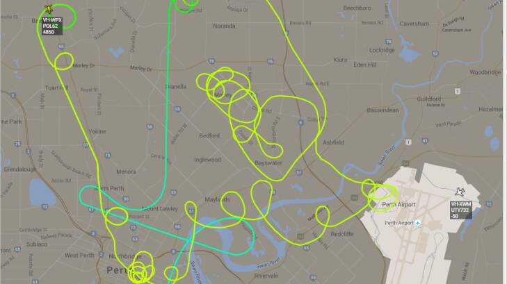 A screen capture of the police helicopter's flight patterns. 
