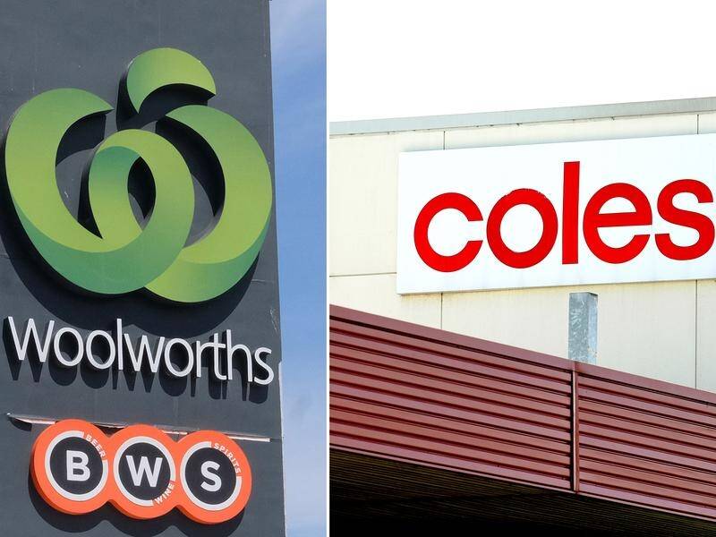 The bosses of Woolworths and Coles have been grilled over supermarket prices at a Senate inquiry. (Luis Ascui, Joel Carrett/AAP PHOTOS)