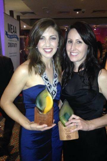 WAtoday journalists Chenee Marrapodi and Narelle Towie with their WA Media Awards.