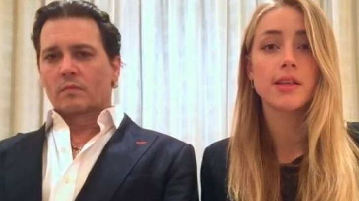 Johnny Depp and Amber Heard in their now infamous dog-smuggling apology.