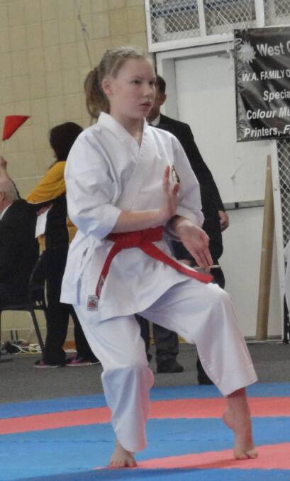 Emma Jackson competes at the karate nationals in Joondalup.