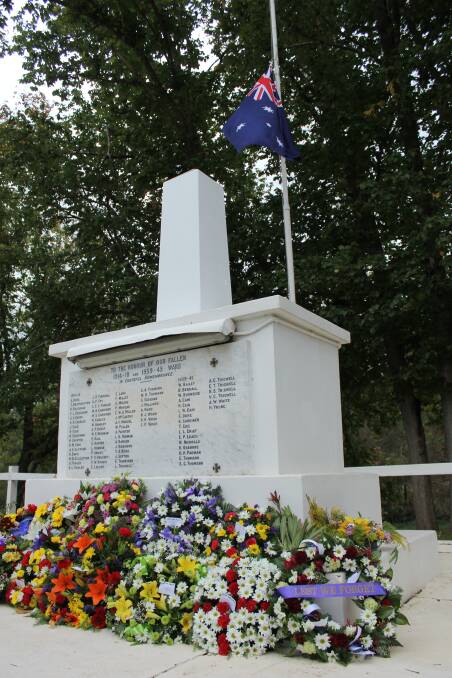 In memory: The Donnybrook war memorial after the service.