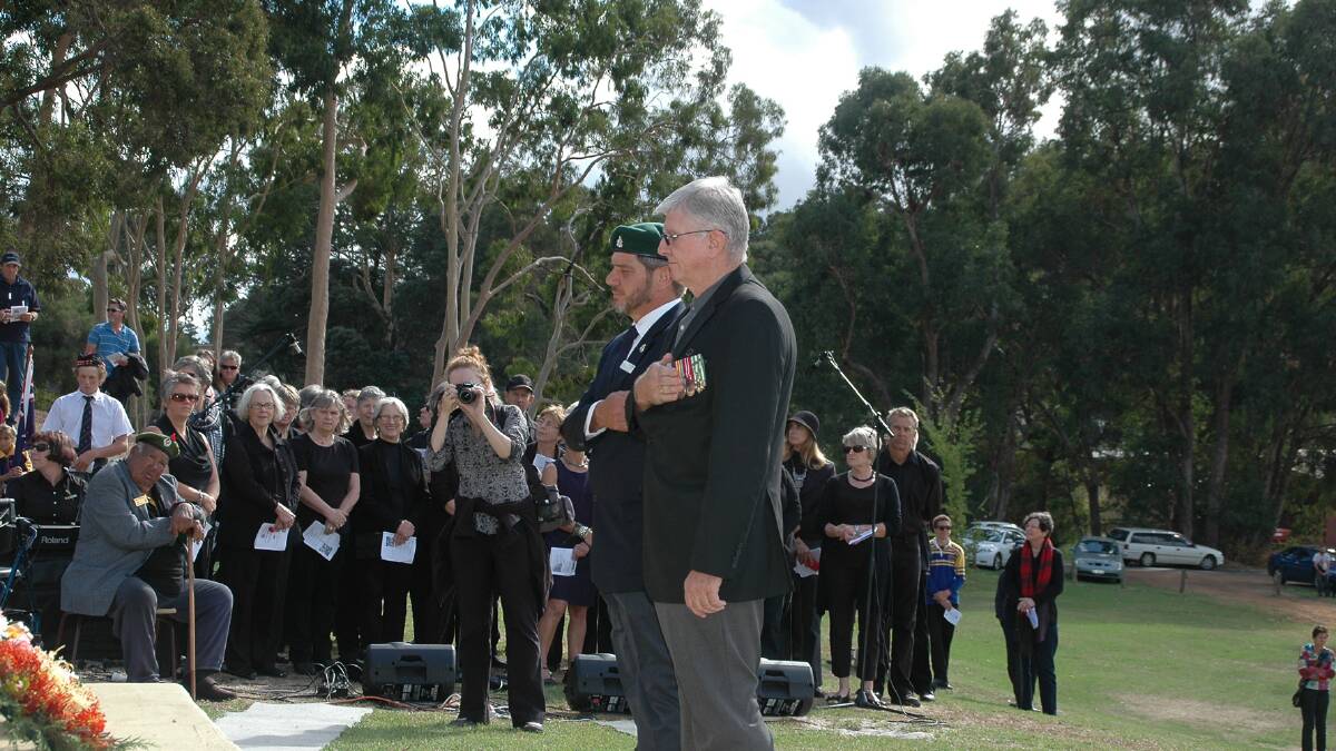 Remembering: Shire President Tony Pratico gave a speech. Photo: Donnybrook-Bridgetown Mail.