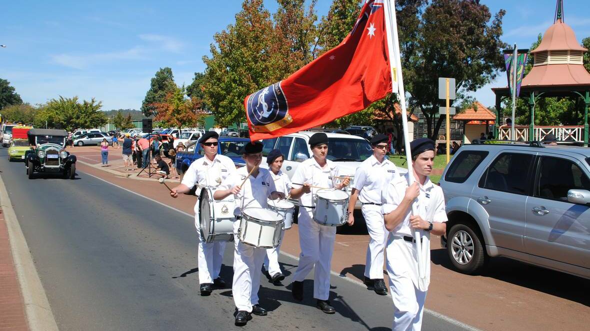 The Navy Cadet Band sets the pace at the 2013 parade.