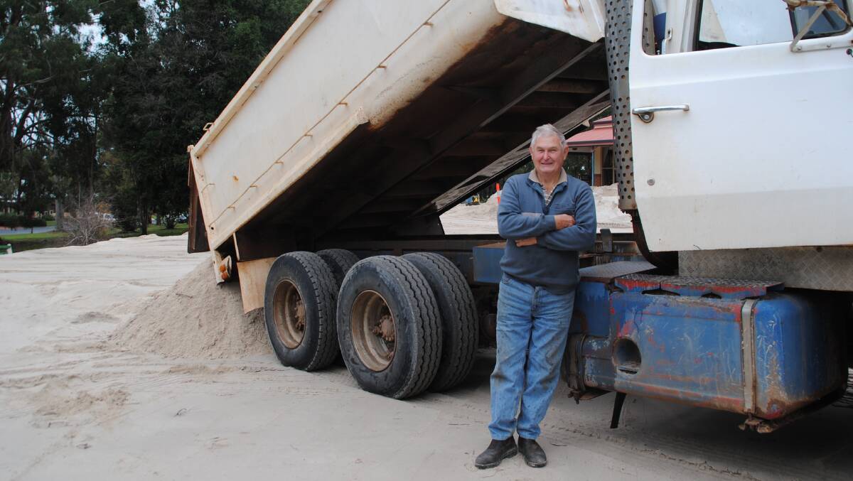 John Russell, who was on the front page of this paper in 1984 carting the first load of sand for the first Tuia Lodge building, is still on the job.