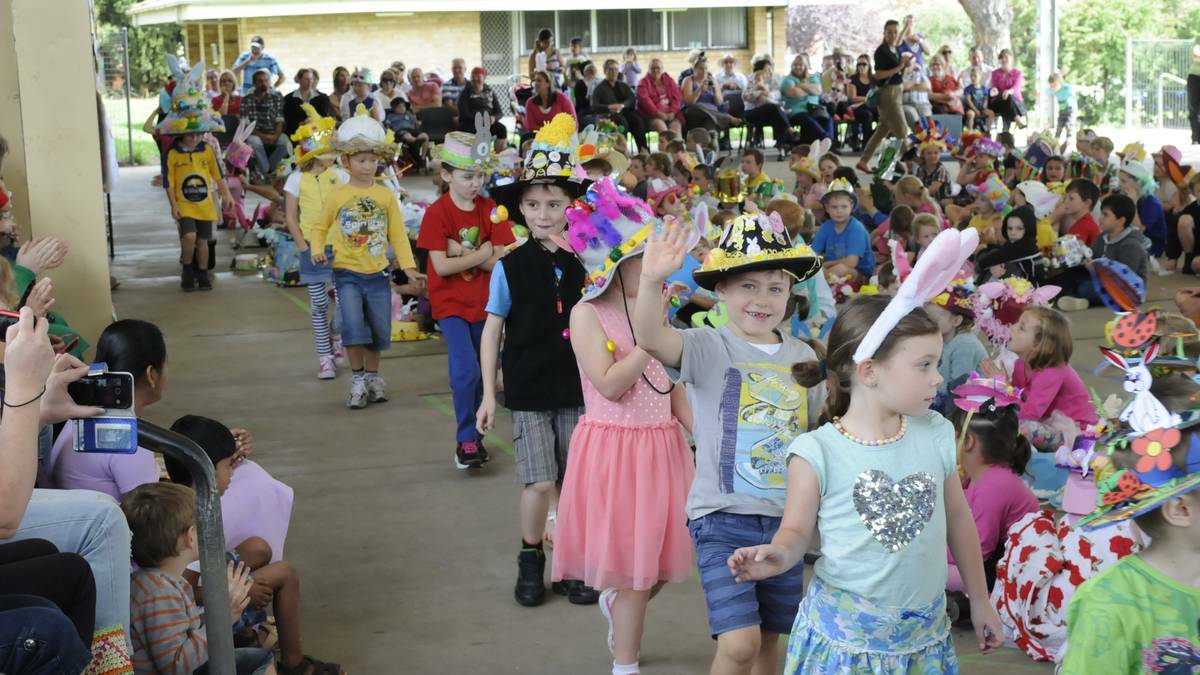 BATHURST: There were brightly coloured hats with bunny ears, easter eggs and the odd chicken or two, as well as plenty of smiles at the Easter Hat Parade at Bathurst Public School. Photo: Chris Seabrook/Western Advocate.