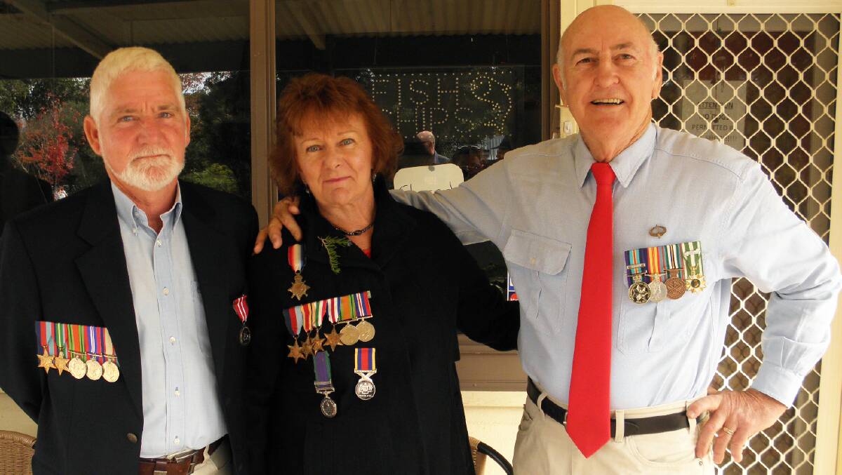 Medal wearers: Kevin Bird, Carol Pinkerton and Ross Croft. Photo: Donnybrook-Bridgetown Mail.