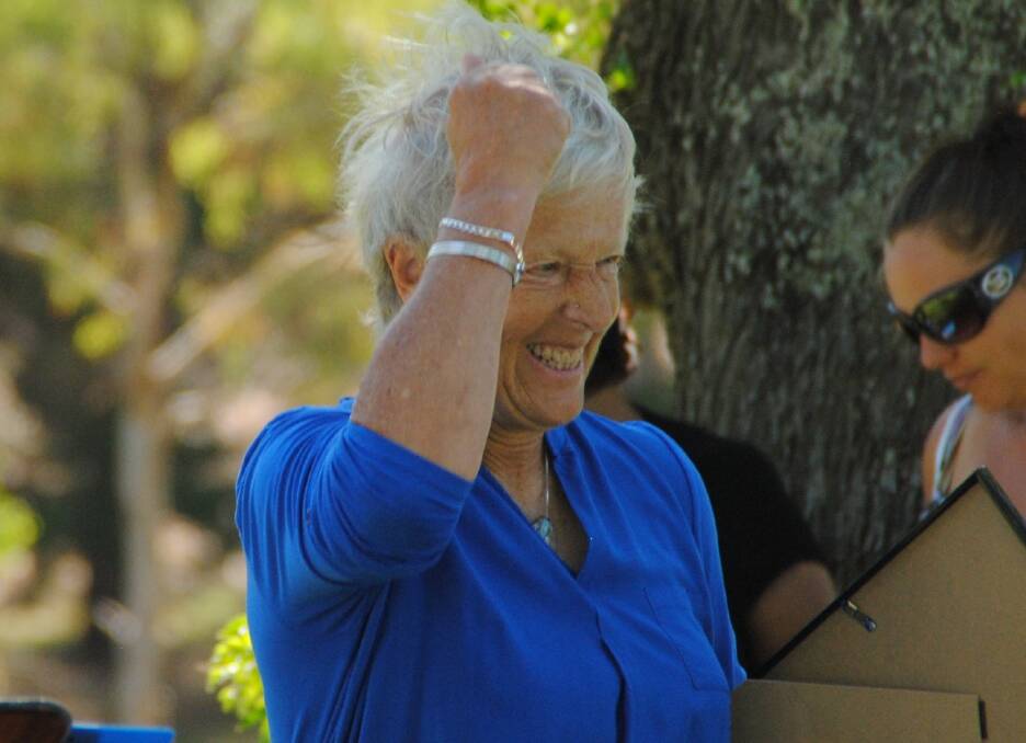 Fist pump: Balingup woman Shelley Gillespie celebrates receiving her Australian citizenship.