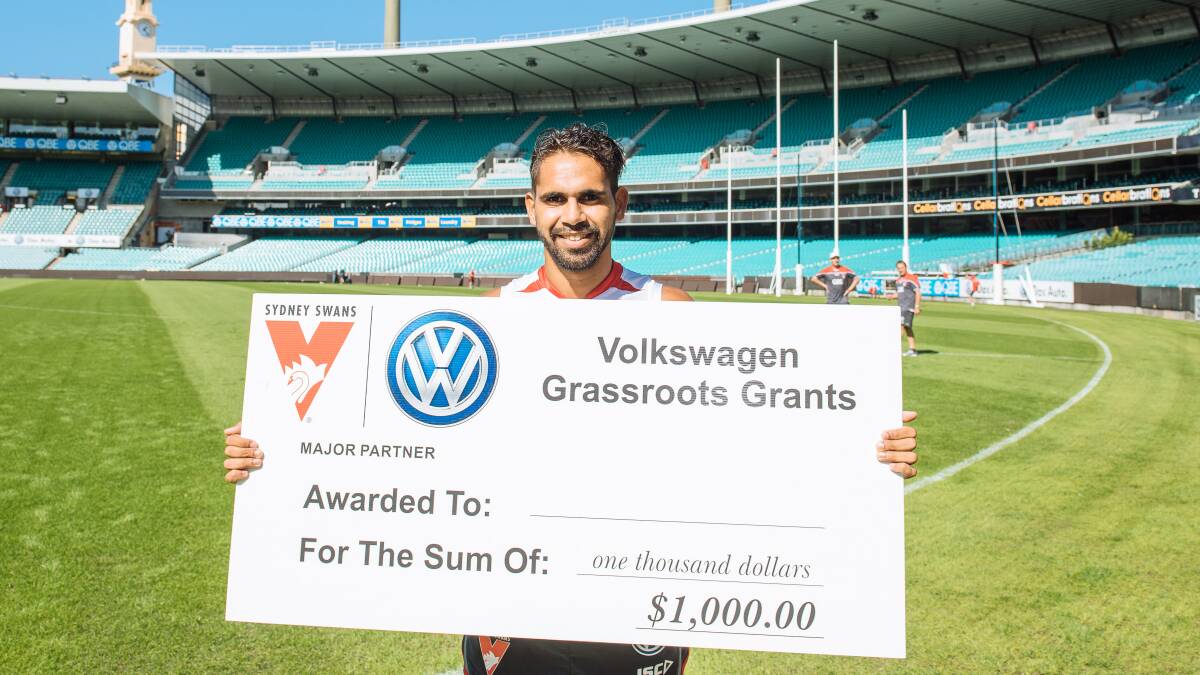 Sydney Swans star Lewis Jetta, originally of Bridgetown, is urging locals to sign up for a football grants program. 