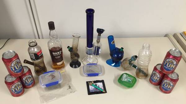 Items seized by the Bridgetown Police over the weekend. 