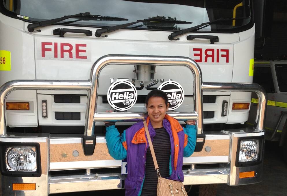 Holiday highlight: Paeng Sophanna from Cambodia visits the Balingup Fire Station. 