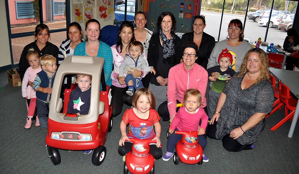 Some of the children and parents currently utilising the crèche service at the Bridgetown recreation centre: Calinda and Sidney King, Maxine and Chase Clifford, Crystal Cooling, Tenille Giblett, Dianne and Casey Chadwick, Libby Burgess, Michelle Burnett, Nicole and Penny Marshall, Liz and Hannah Beeston, Carmen and Louis Farquar and Karen Browne. 