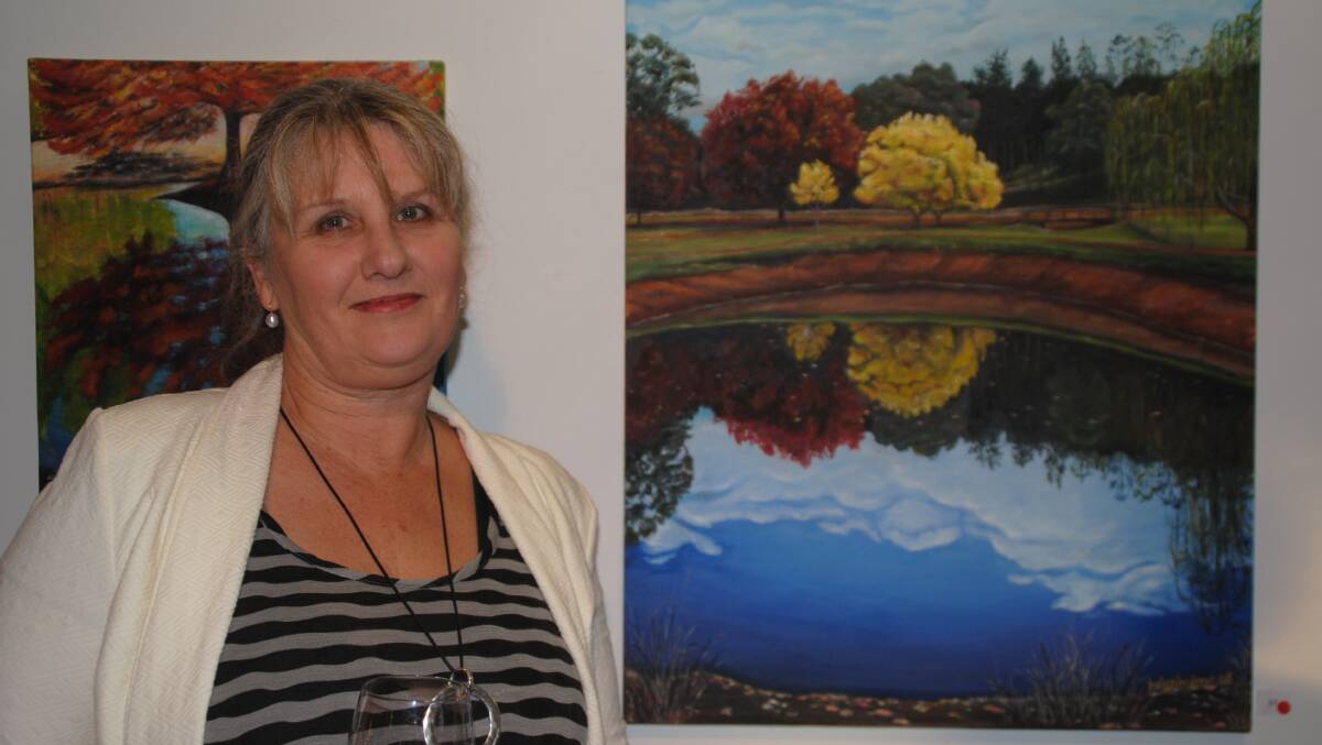 Artist Helen Hulme at the opening night of her exhibition at Whitespace Studio Gallery. 
