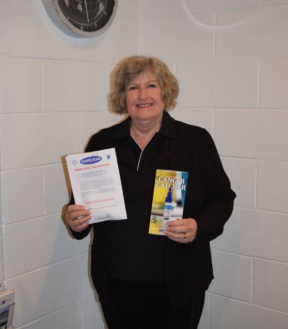 Life saver: Collie Rotary Club's Barbara Jones shows one of the Bowel Scan kits. 