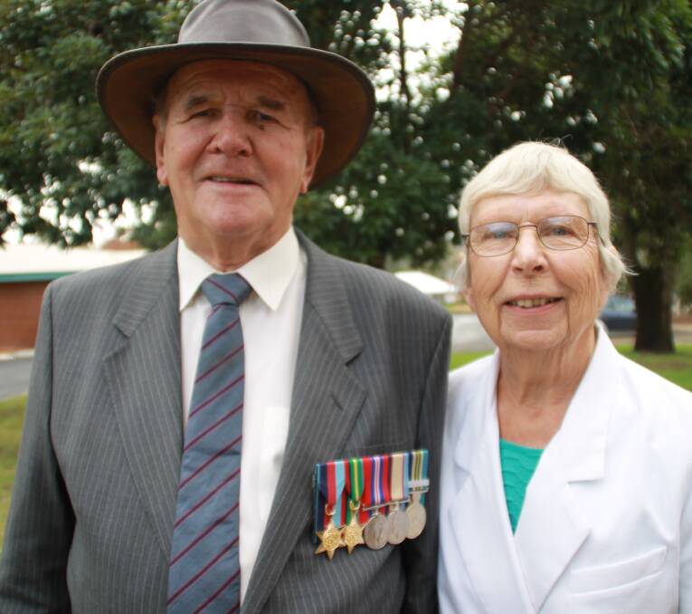 Service: World War 11 Veteran, Max Humphries with wife Jay. Max served in the Pacific on HMAS Warramunga.