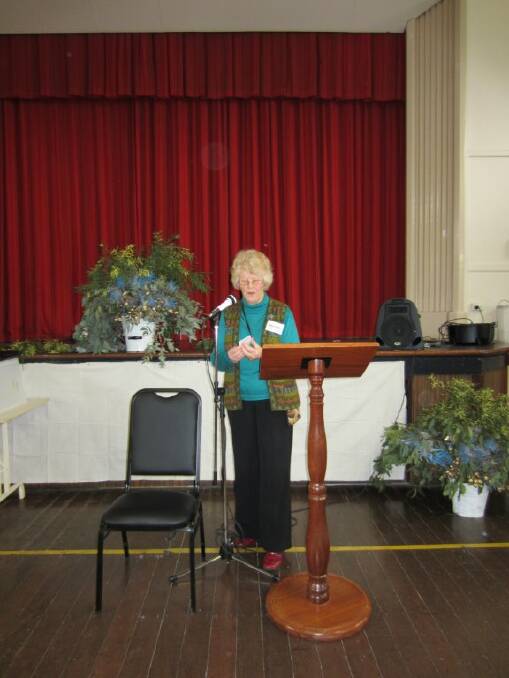 Key player: Boyup Brook Mothers Union president Betty Knapp addresses the gathering.