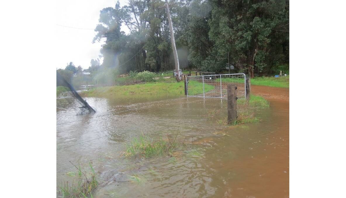 Marilyn Dreaver's farm in Brookhampton has been flooded due to heavy rains.