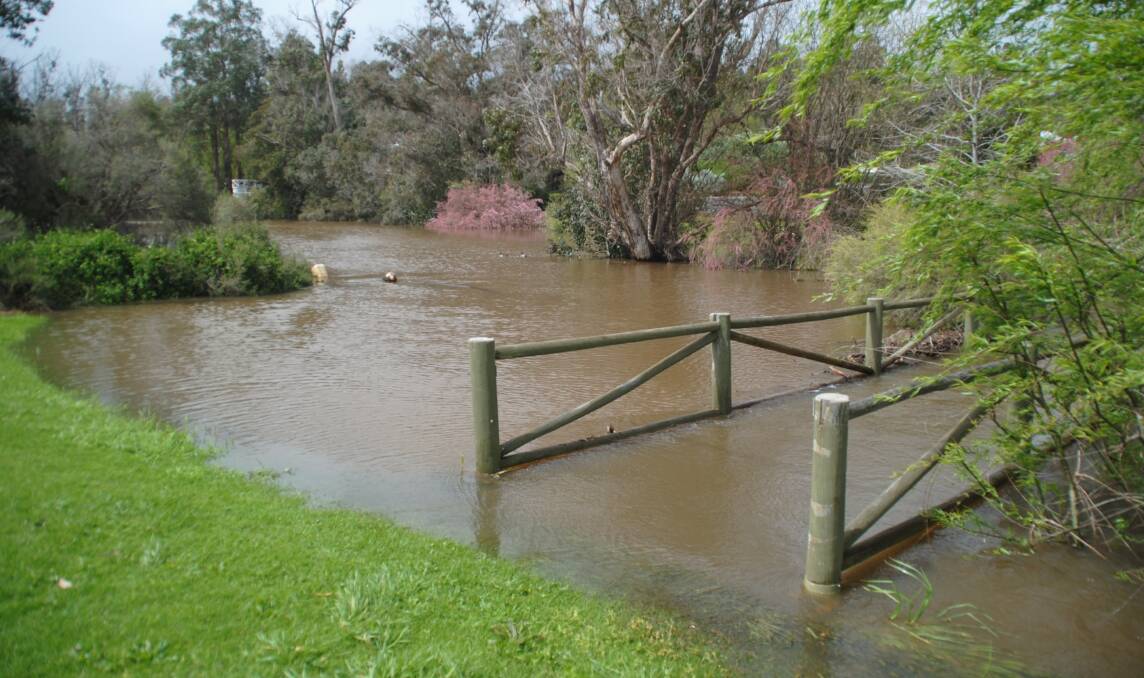 The Balingup Brook breaks its banks.