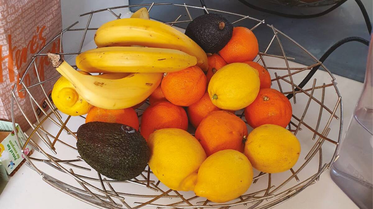 FRUIT: A typical fruit bowl on the bench within a young family home. 
