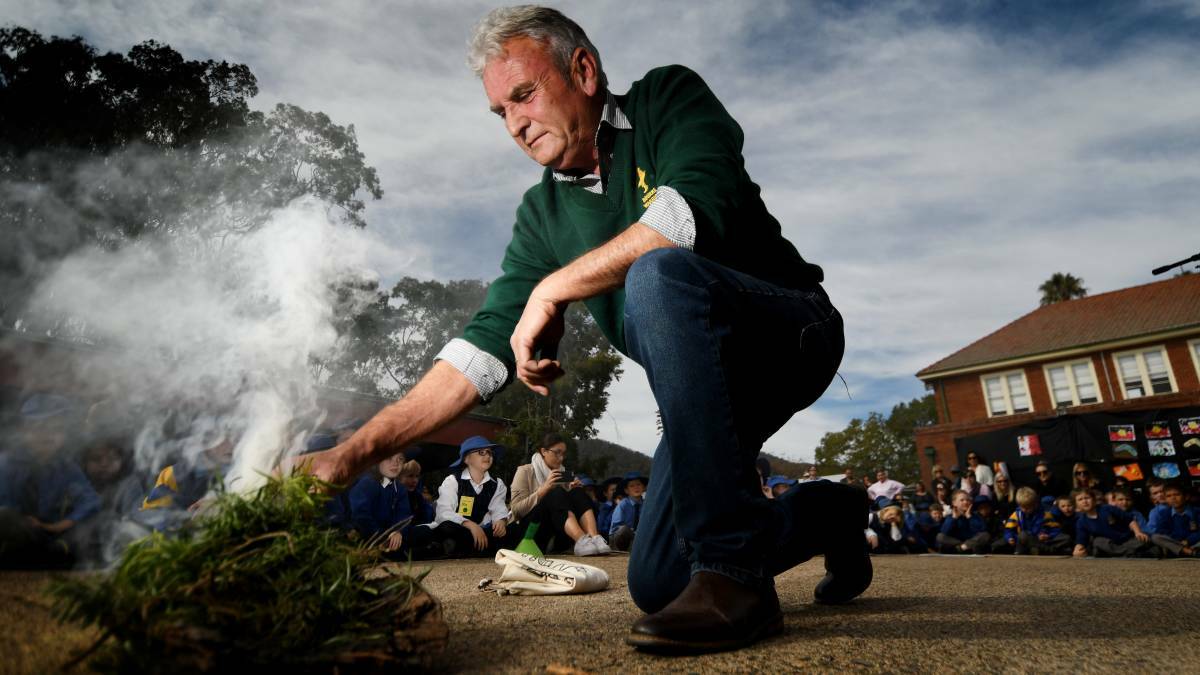 TAMWORTH: Kamilaroi man Len Waters opened the event with a traditional smoking ceremony. Photo: Gareth Gardner 
