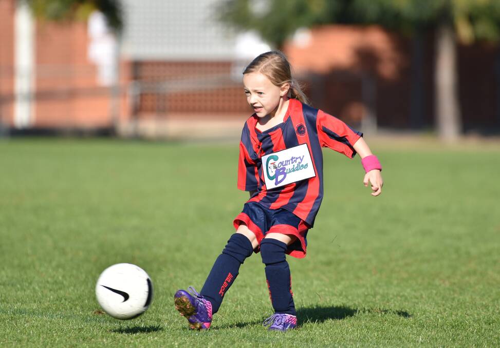 GOALS: The number of junior girls taking up soccer continues to increase.