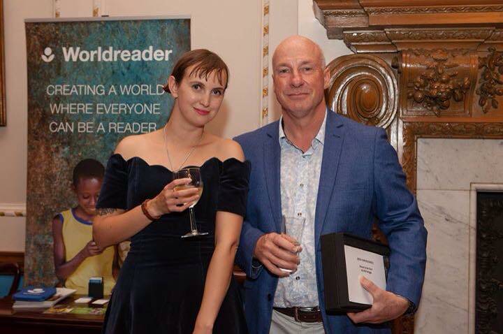 POST-AWARD DRINKS: Literary agent Charlotte Colwill and 2018 Wilbur Smith Adventure Writing Prize winner Bill Swiggs. Photo: supplied.
