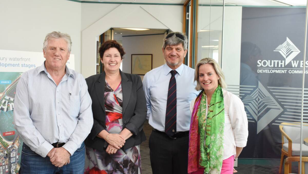 South West Development Commission chairman Nick Belyea, new board members Jackie Jarvis and Pat Scallan with acting chief executive officer Rebecca Ball. 