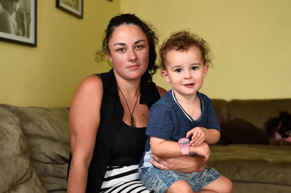 Tabitha Rickard and two-year-old Caleb. Picture: Adam Trafford