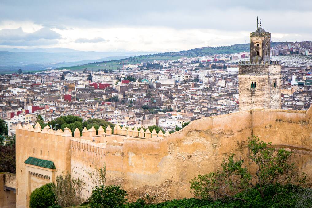 A view across the Fez Medina that is contained within old earthen walls. Picture: Michael Turtle