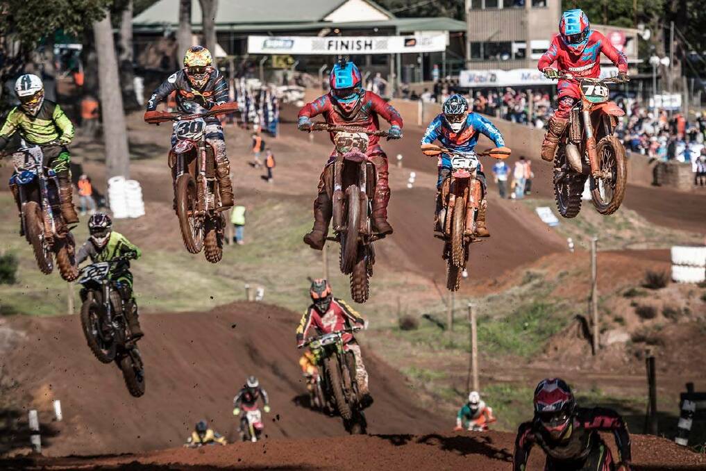 Flying High: Riders in action at a previous Manjimup 15,000 Motocross event. Photo: Facebook/Manjimup 15,000 Motocross.