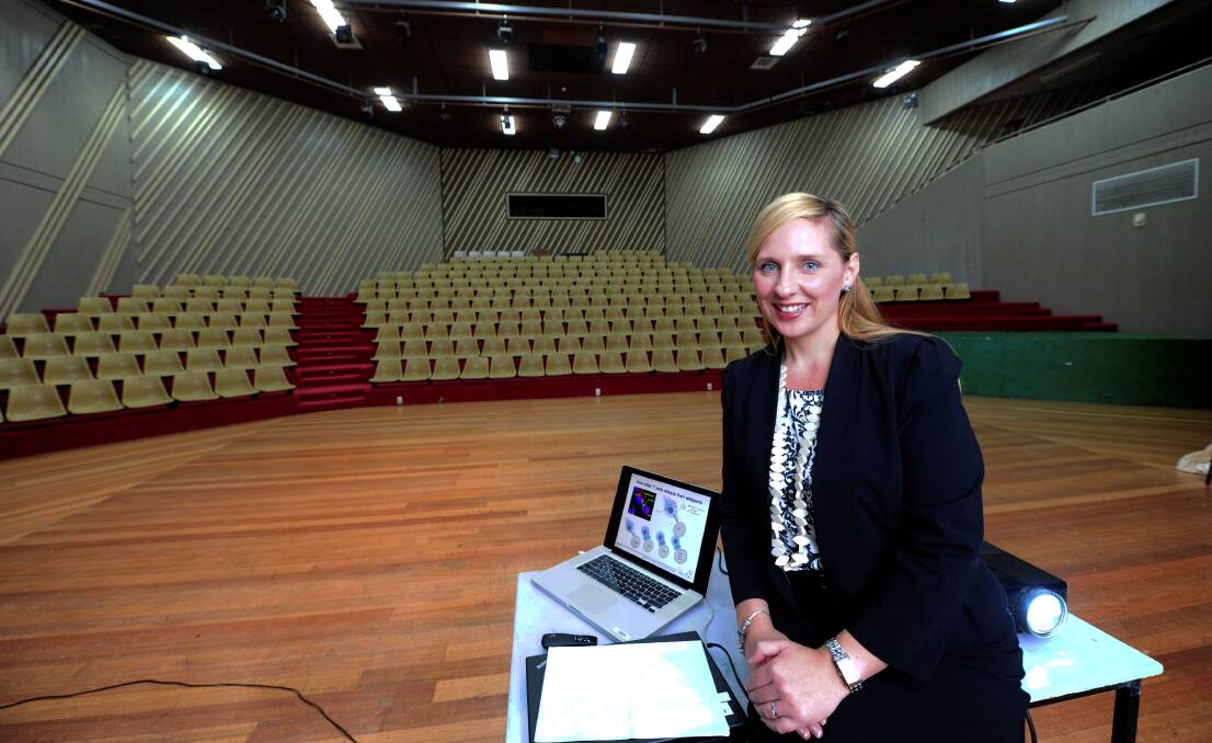 RETURN: Dr Misty Jenkins on a trip back to her old school at Mt Clear College in 2013.