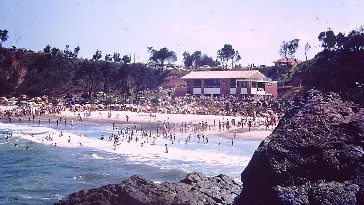 Busy at the beach: A surf carnival at Flynns Beach in the 1960s.