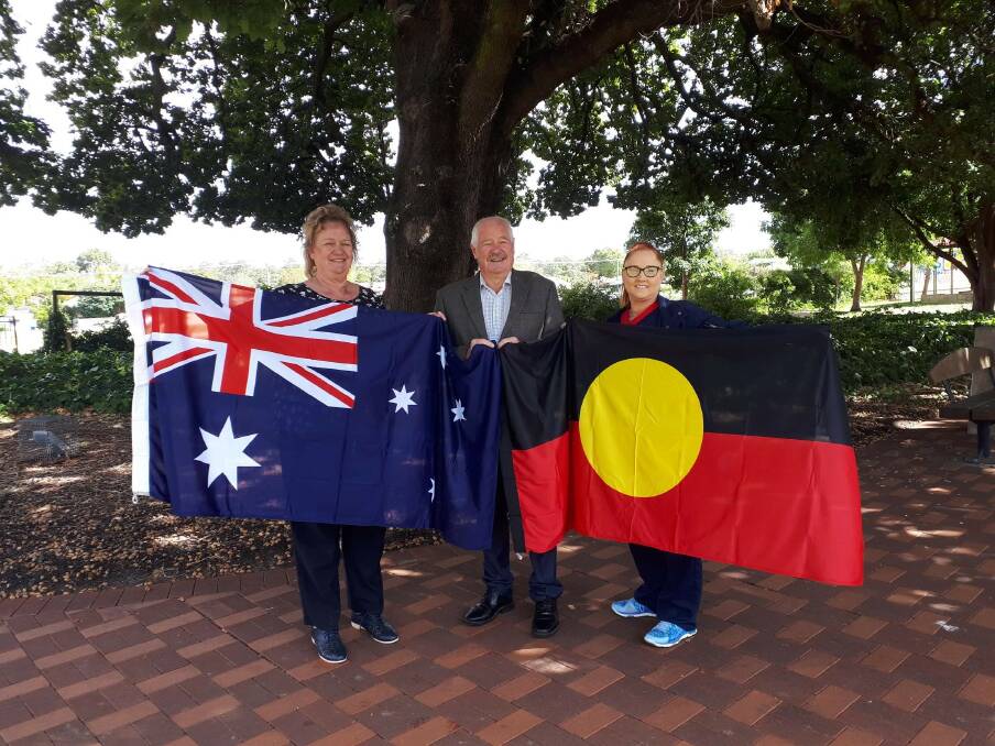 Donnybrook Hospital gets its new flags. Photo: Supplied