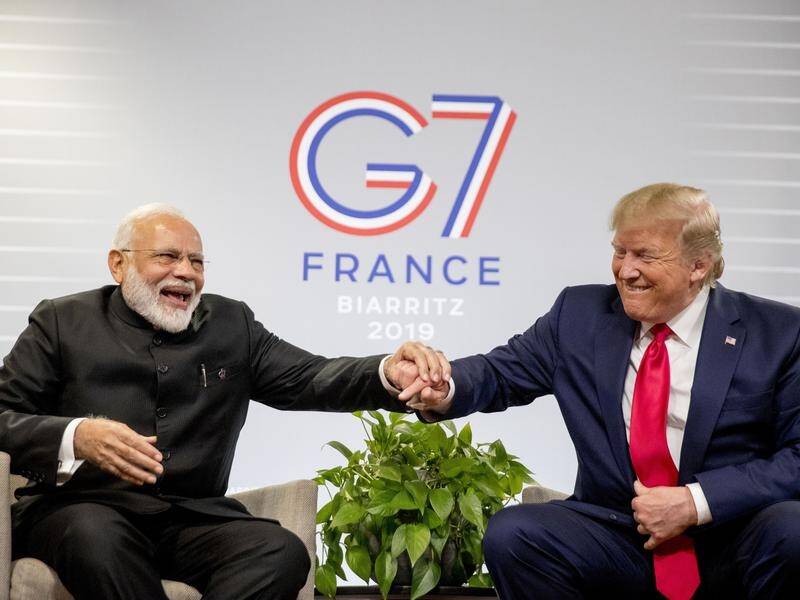 US President Donald Trump and Indian PM Narendra Modi (L) are set to meet on September 22.