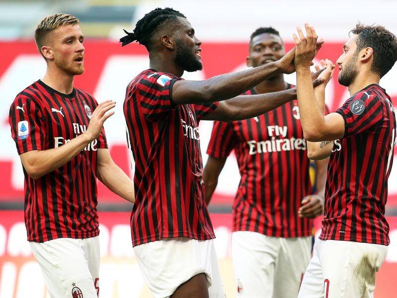AC Milan defeated Roma on Sunday in their first home match since the season restart.