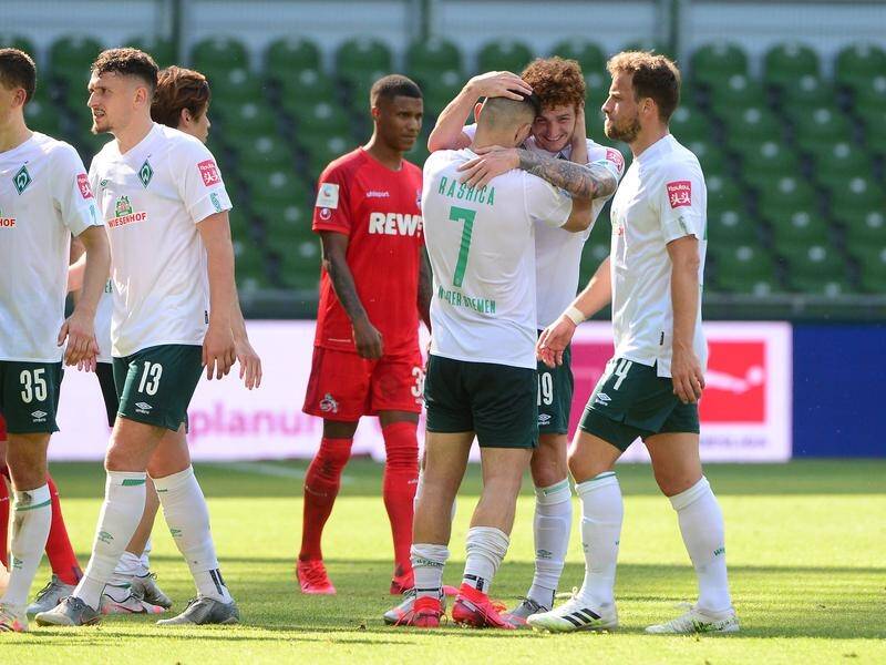 Werder Bremen thumped Cologne 6-1 to earn a Bundesliga relegation lifeline.