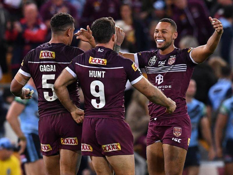 Queensland Origin utility Moses Mbye (R) is unsure of what caused n allergic near-death experience.