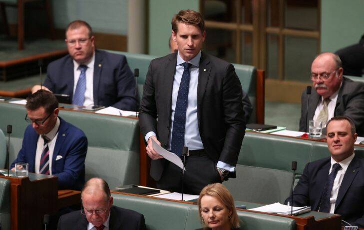 Andrew Hastie during question time at Parliament House in Canberra on Tuesday 13 June 2017. Photo: Andrew Meares 
