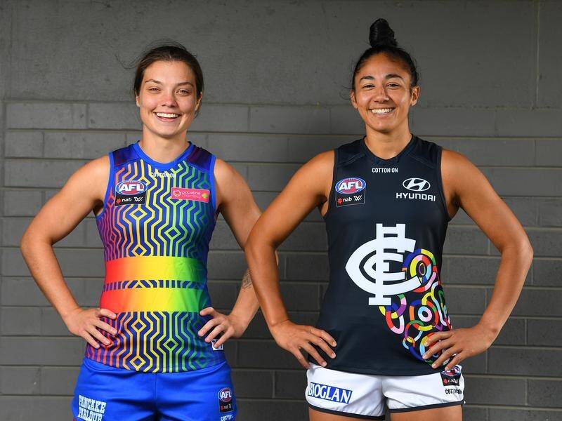 Carlton's Darcy Vescio (R) wants the AFL to look at greater transgender involvement in the sport.