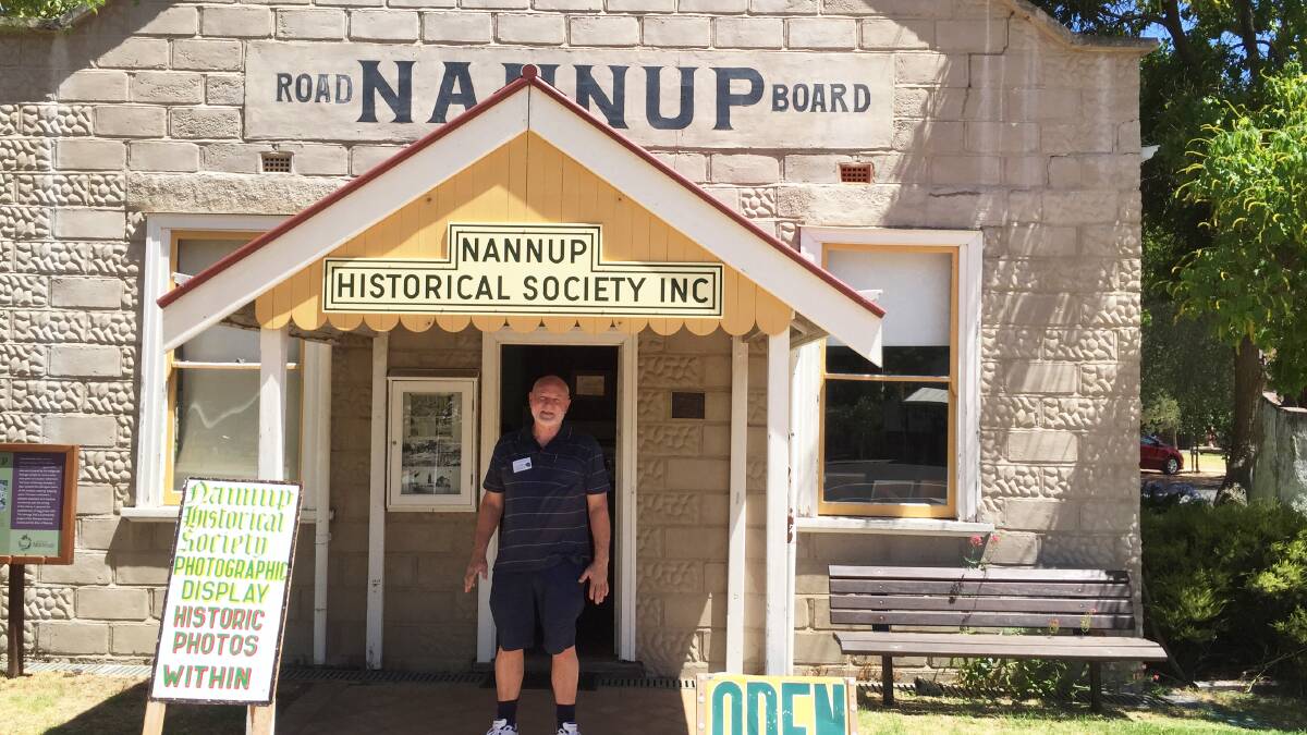 Neville Tanner outside the Nannup Historical Society Headquarters. 