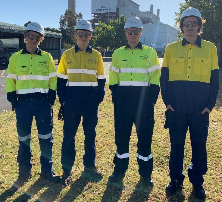 Young talent: New Synergy apprentices Rohan Bam (electrical), Aaron Dexter (mechanical), Jed Wilkosz (electrical) and Blake Stingel (mechanical). Photo: Supplied.